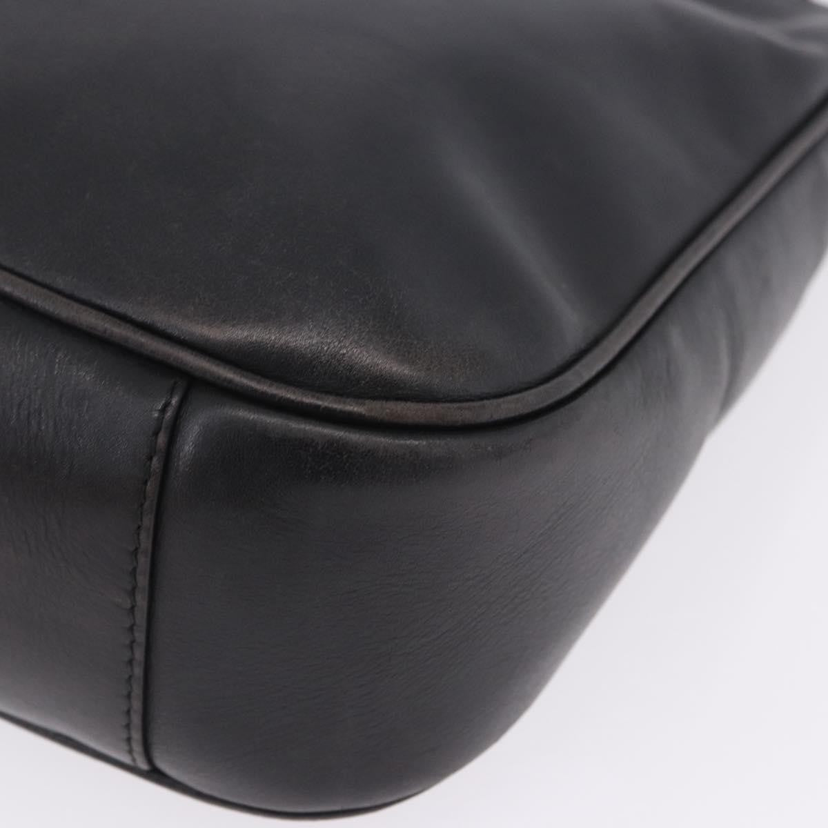 Gucci Vintage Bamboo Handle Open Hobo Leather Black Leather Shoulder Bag Bag (Pre-Owned)