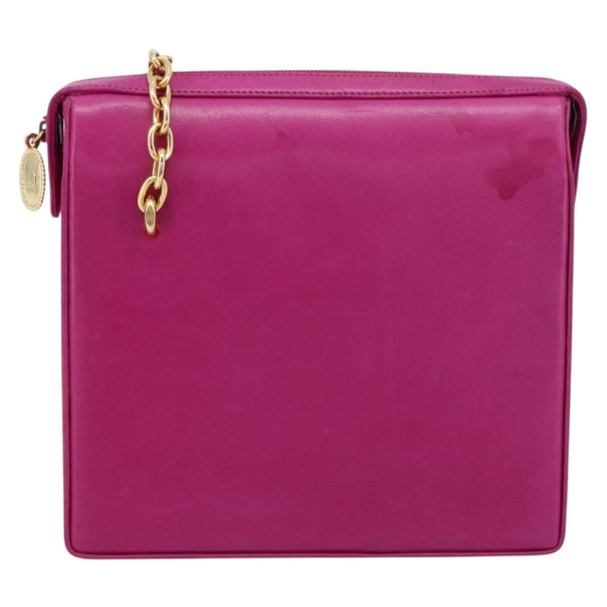 Christian Dior Chain Pink Leather Shoulder Bag Bag (Pre-Owned)