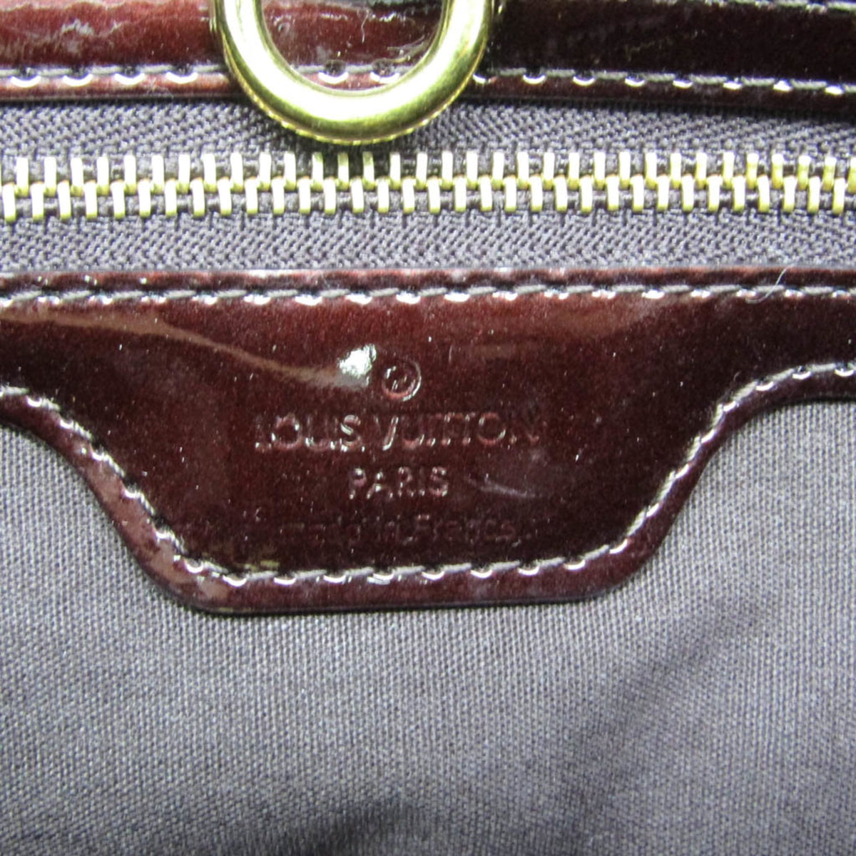 Louis Vuitton Wilshire Monogram Vernis Burgundy Patent_Leather Handbag (Pre-Owned)