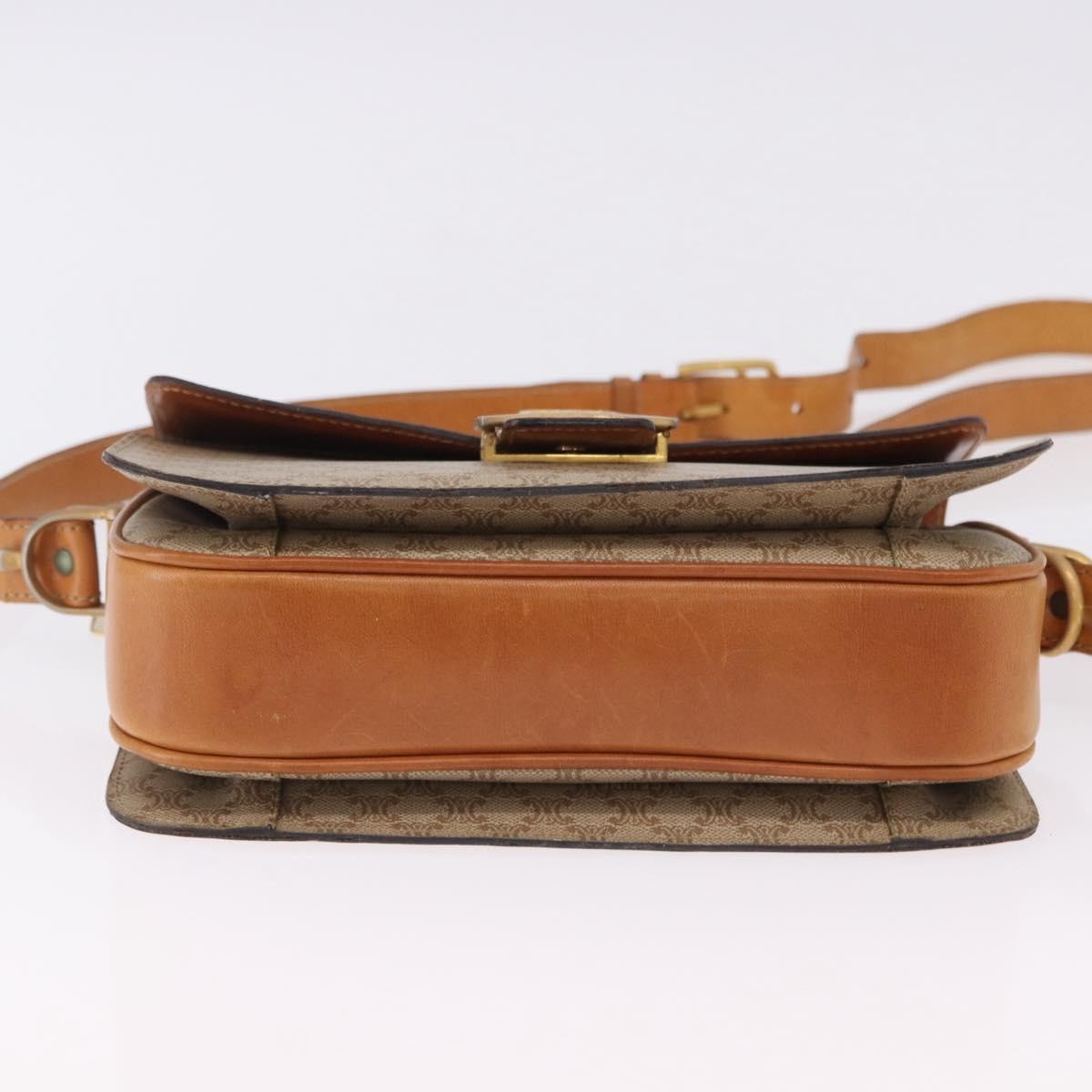 Celine Macadam Canvas Beige Canvas Shoulder Bag Bag (Pre-Owned)