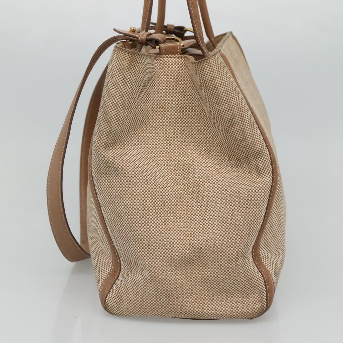 Fendi 2Jours Canvas Beige Canvas Tote Bag Bag (Pre-Owned)