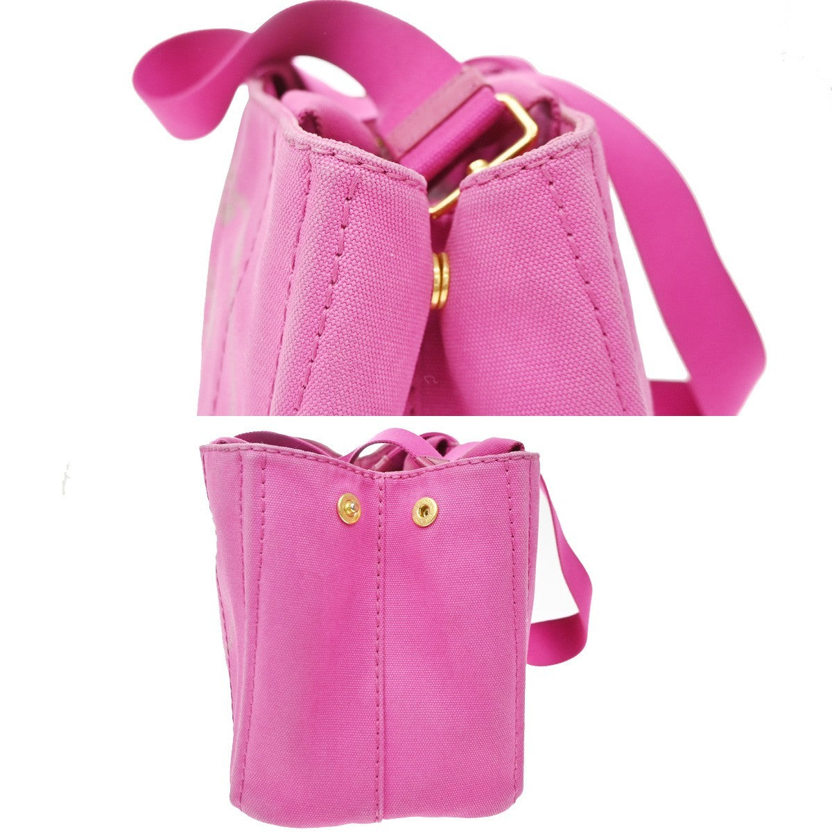 Prada Canapa Open Tote Canvas Pink Canvas Tote Bag Bag (Pre-Owned)