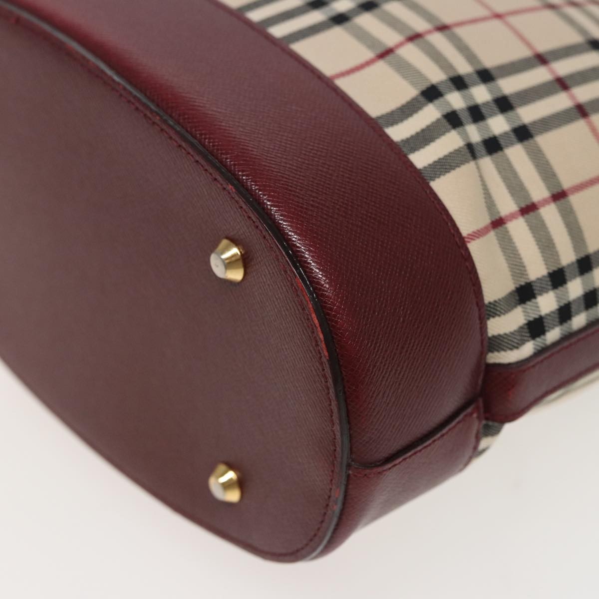Burberry Nova Check Tote Canvas And Leather Beige Canvas Tote Bag Bag (Pre-Owned)
