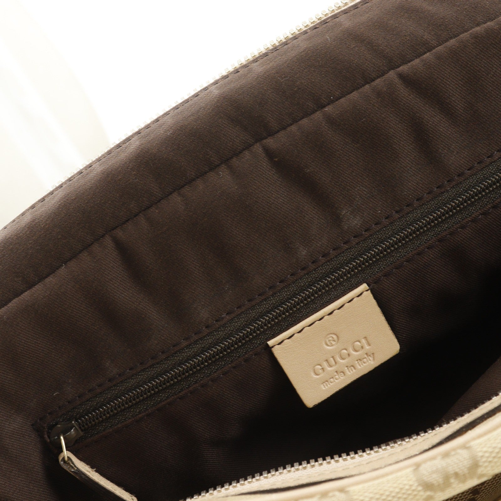 Gucci Princy Boston Gg Canvas And Leather Beige Canvas Handbag (Pre-Owned)