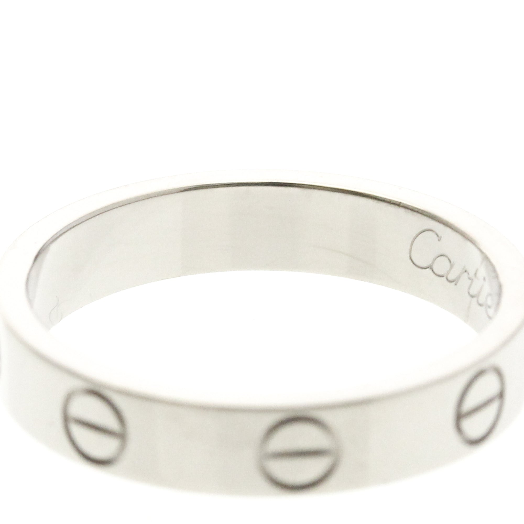 Cartier Love Band 18K White Gold Silver White_Gold Ring Jewelry (Pre-Owned)
