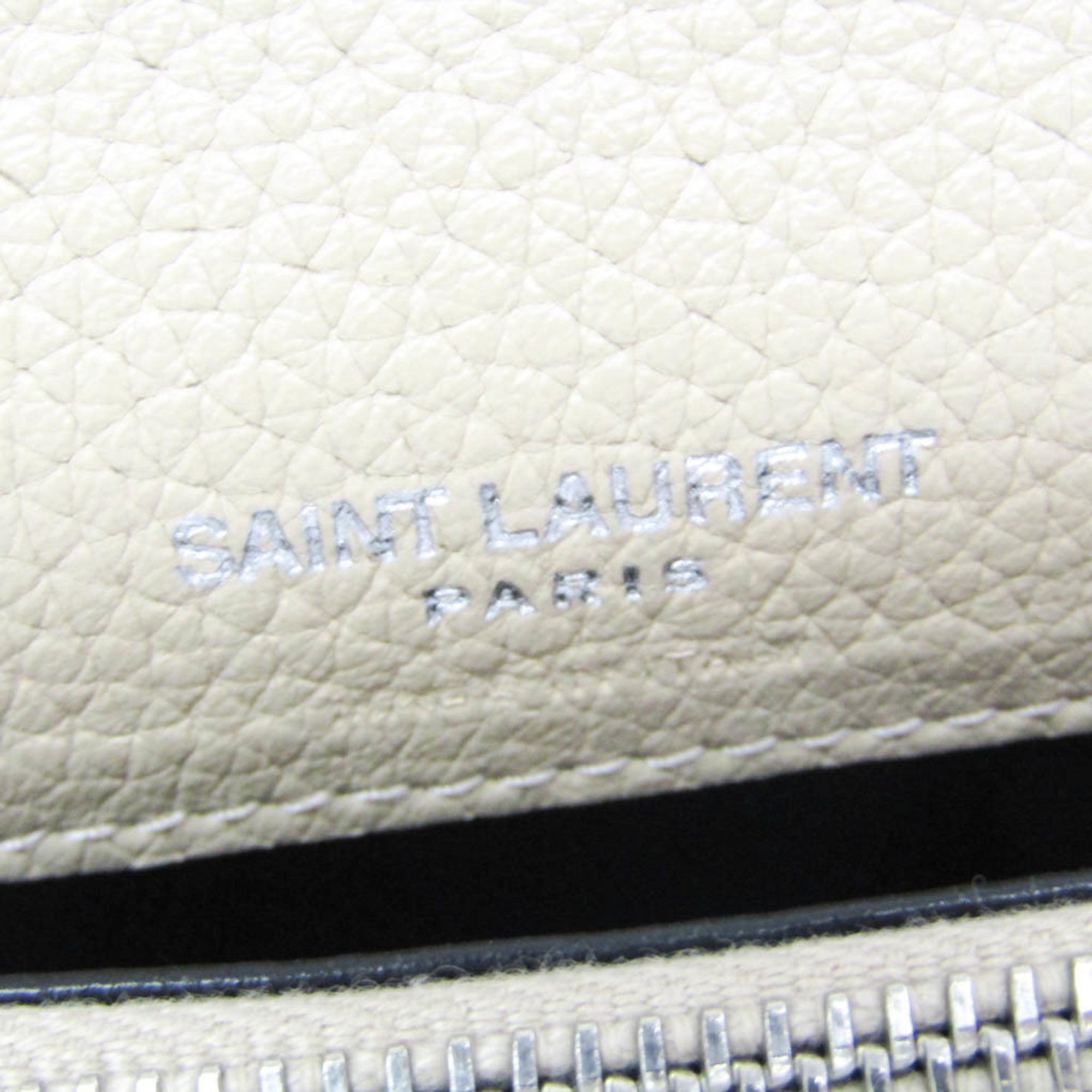 Saint Laurent Sac De Jour Souple Card Case Leather Beige Leather Wallets Accessory (Pre-Owned)