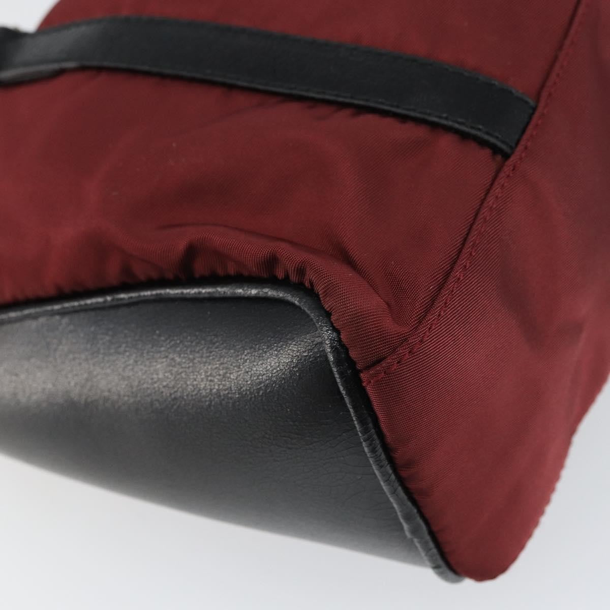 Prada Vintage Zip Tessuto Burgundy Nylon Handbag (Pre-Owned)
