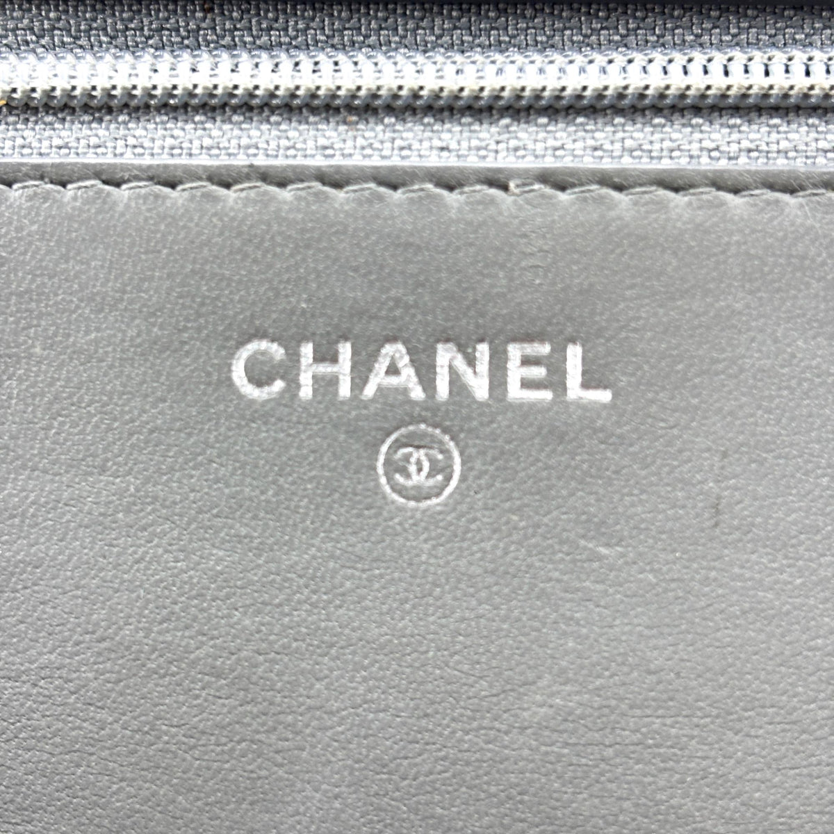 Chanel Boy Clutch Quilted Leather Gray Leather Shoulder Bag Bag (Pre-Owned)