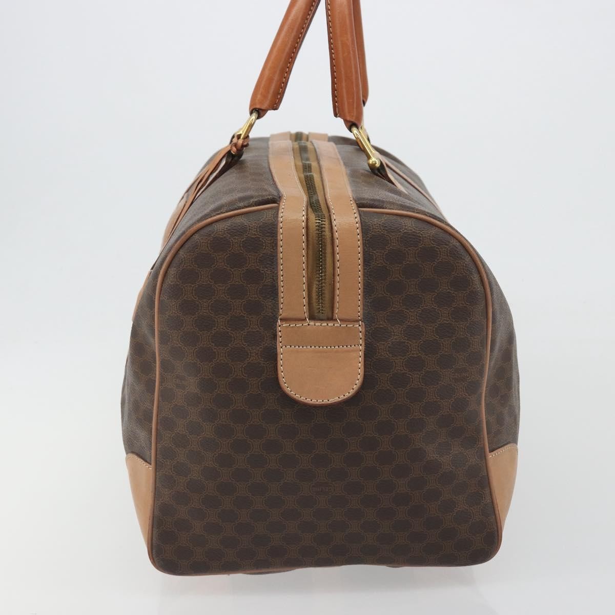 Celine Vintage Duffle Macadam Coated Canvas Brown Pvc Travel Bag Bag (Pre-Owned)