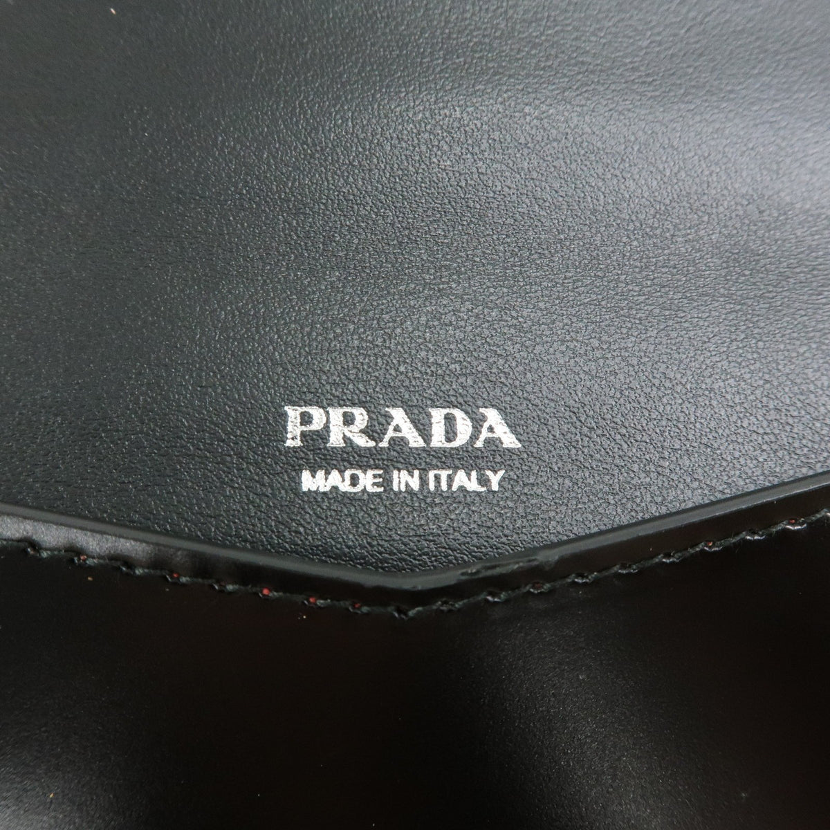 Prada Envelope Logo Clutch Spazzolato Leather Black Leather Clutche & Pouche Bag (Pre-Owned)