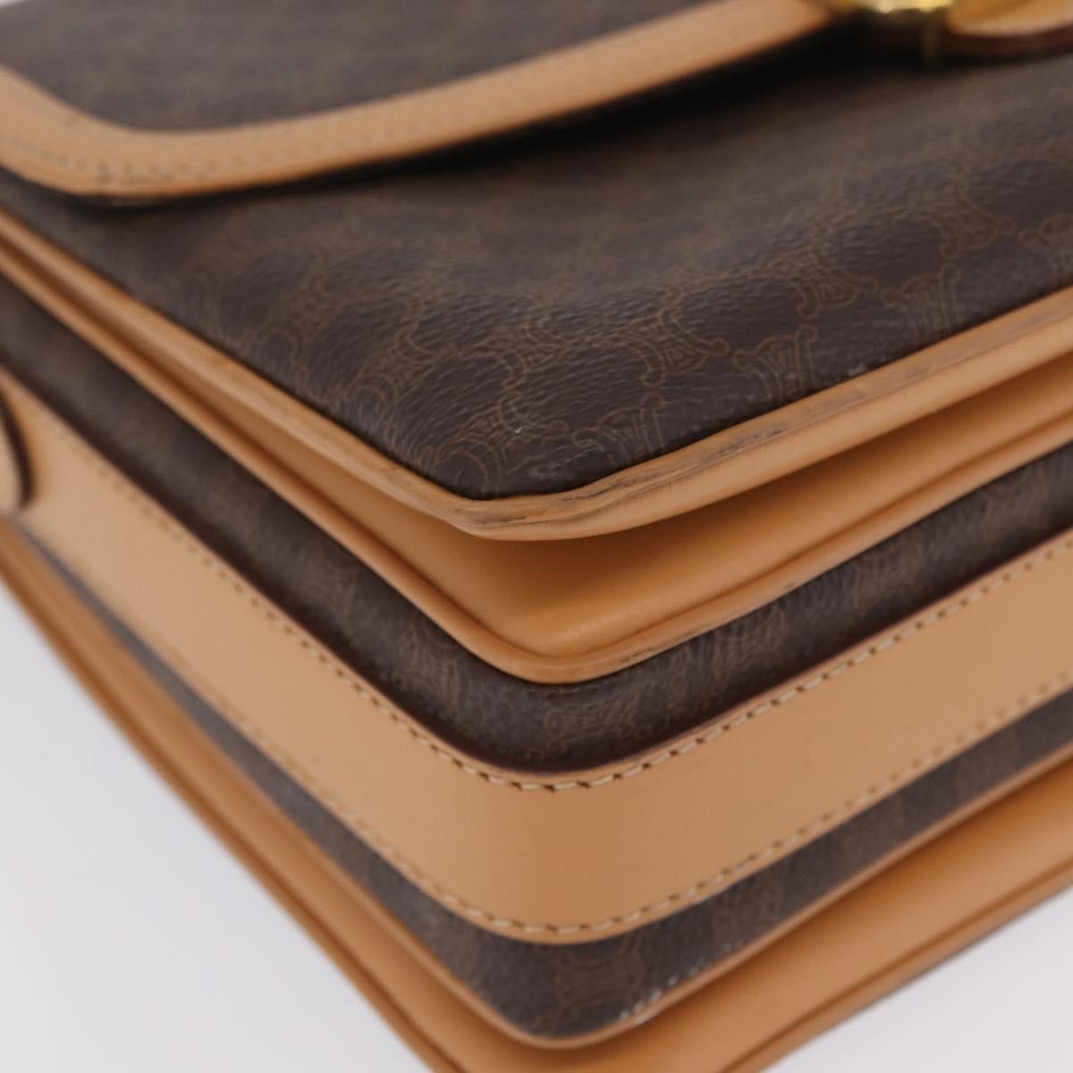Celine Macadam Shoulder Canvas Brown Canvas Crossbody Bag Bag (Pre-Owned)