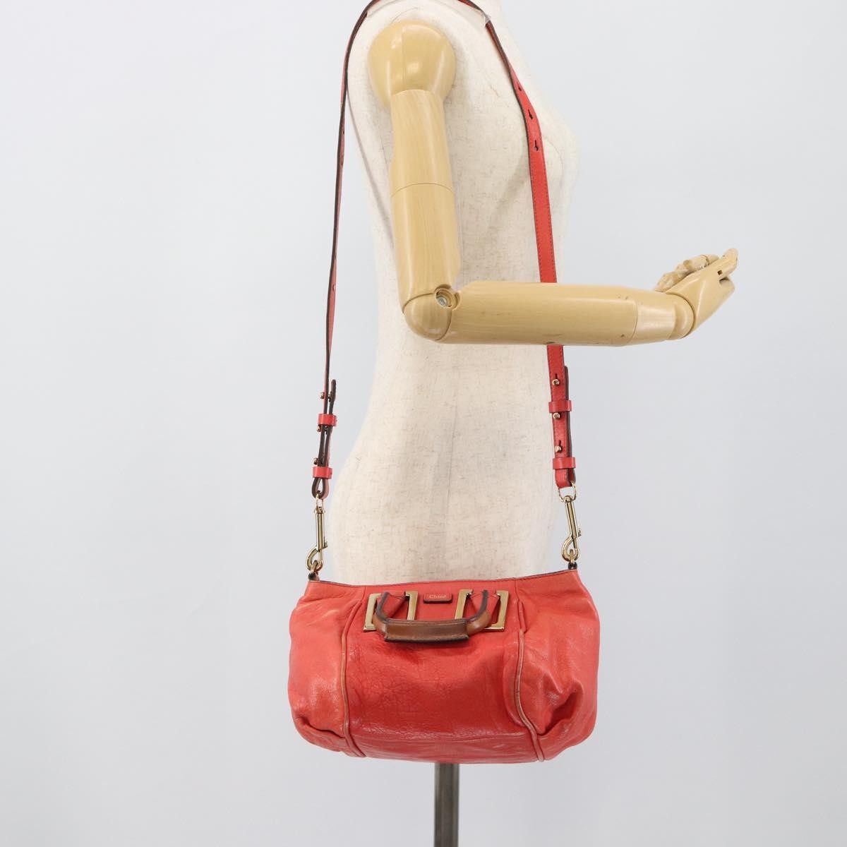 Chloe Ethel Leather Red Leather Handbag (Pre-Owned)