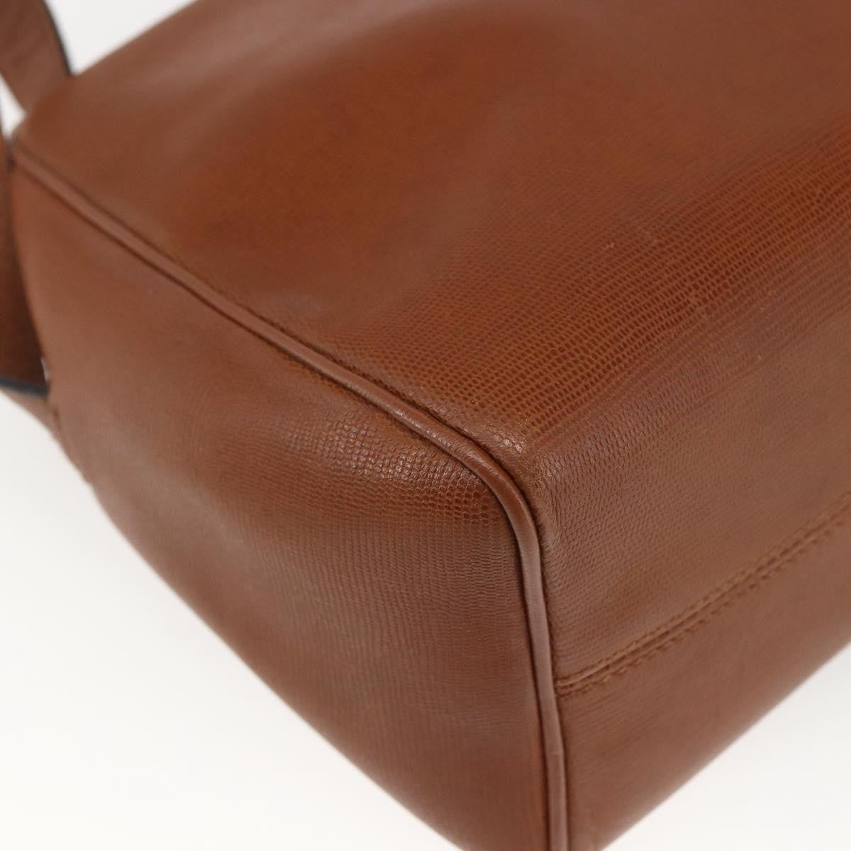 Celine Vintage Circle Logo Leather Brown Leather Shoulder Bag Bag (Pre-Owned)