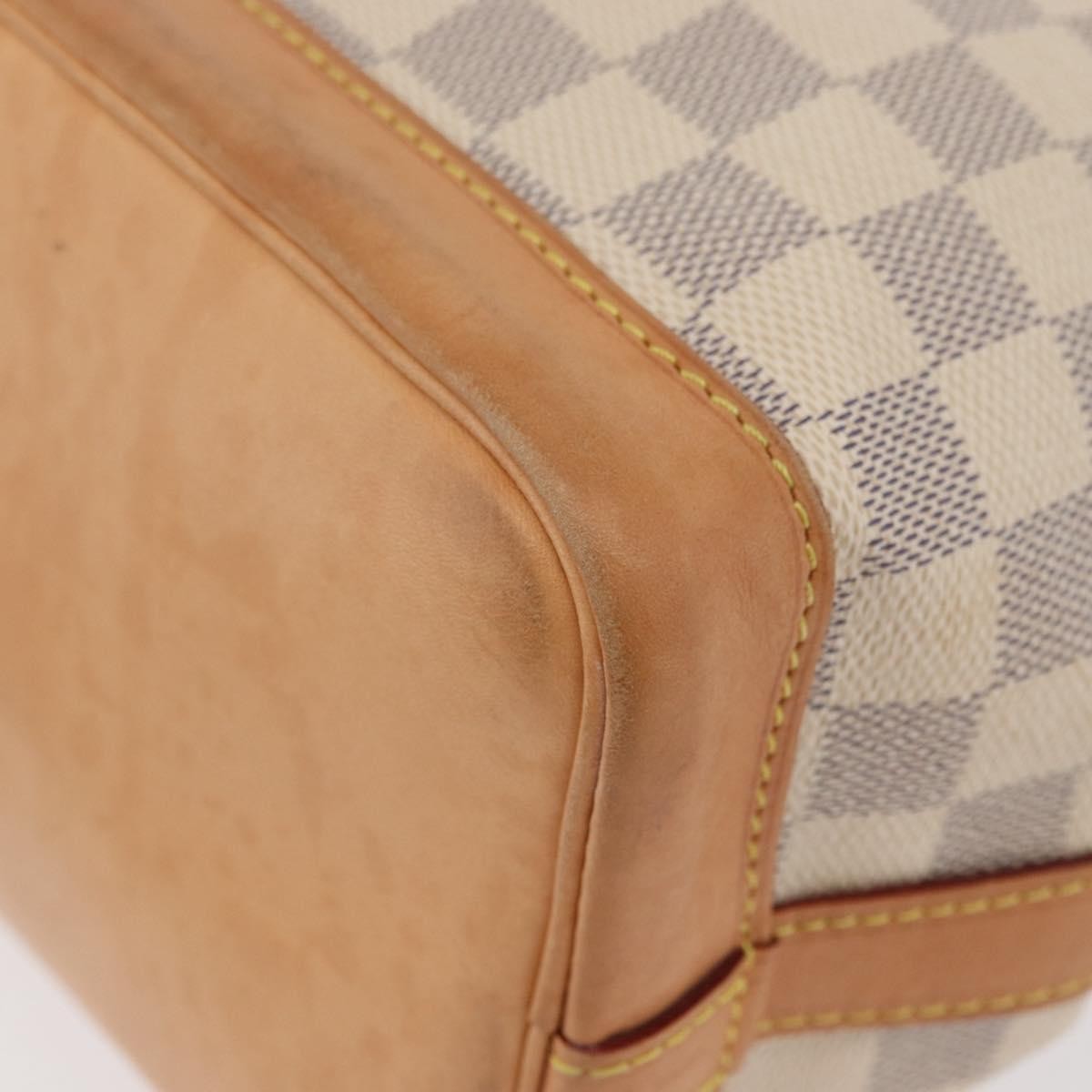 Louis Vuitton Noe Damier Ebene White Canvas Handbag (Pre-Owned)