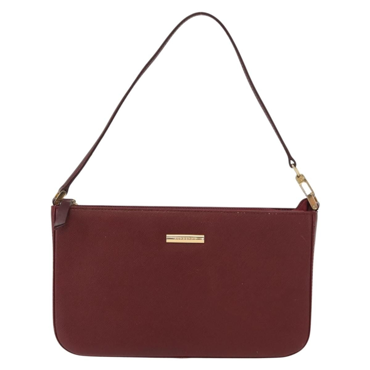 Burberry Vintage Leather Burgundy Leather Shoulder Bag Bag (Pre-Owned)