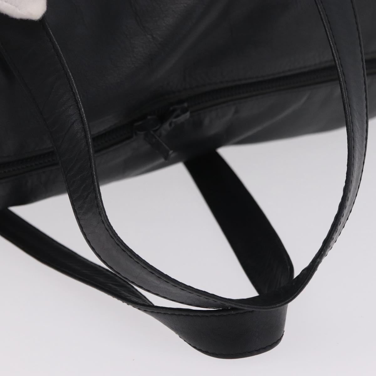 Loewe Travel Line Boston Black Leather Travel Bag Bag (Pre-Owned)