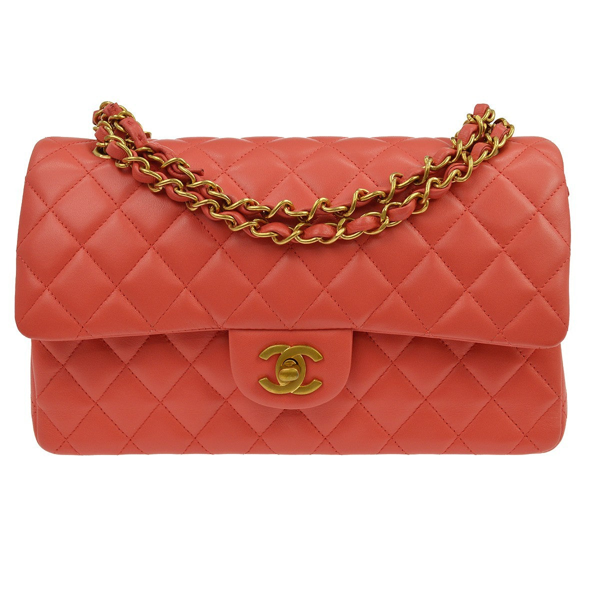 Chanel Classic Bowler Quilted Caviar Pink Leather Handbag (Pre-Owned)