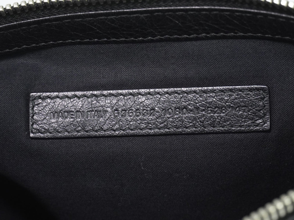 Balenciaga Graffiti Leather Black Leather Clutche & Pouche Bag (Pre-Owned)