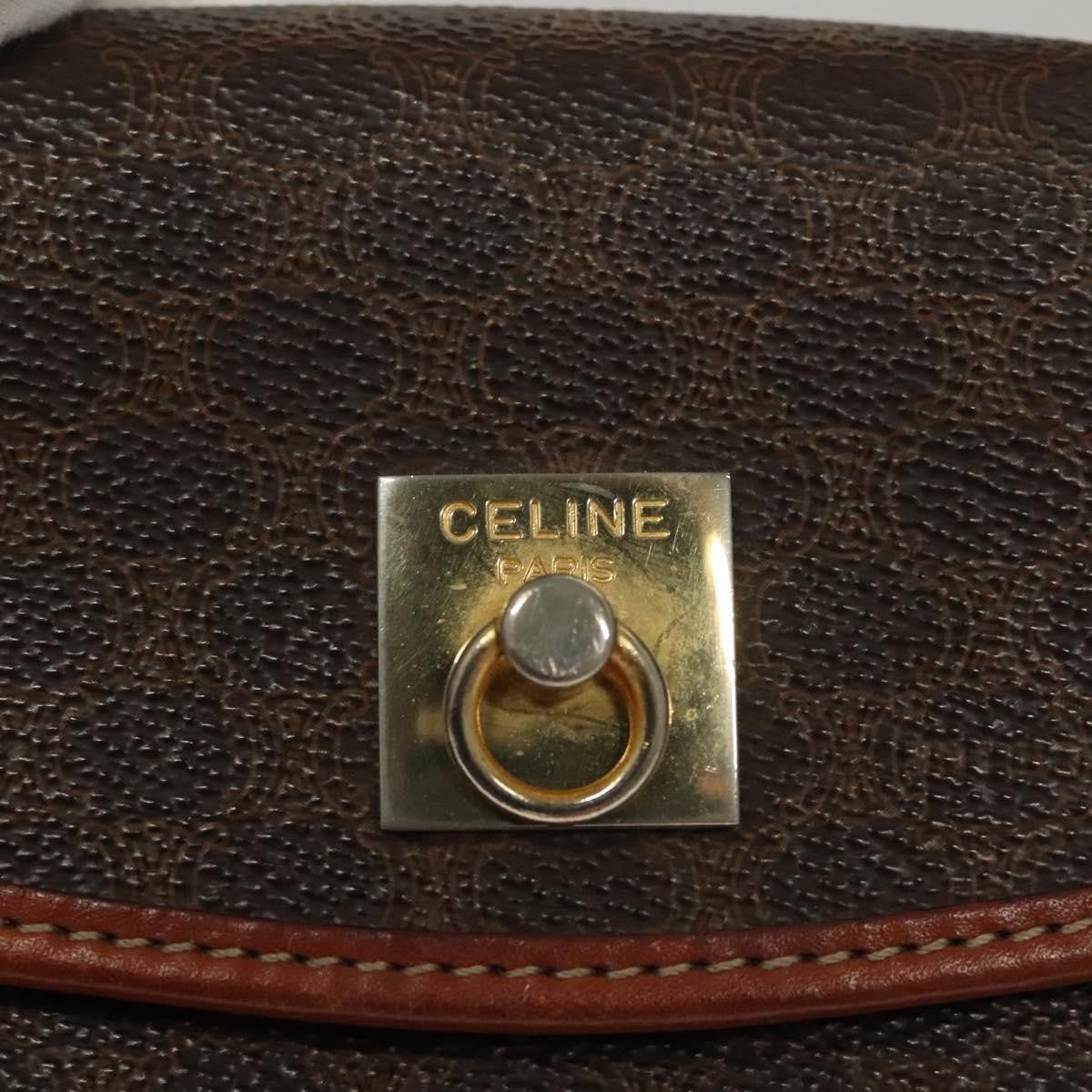 Celine Triomphe Vintage Macadam Canvas Brown Canvas Bag (Pre-Owned)