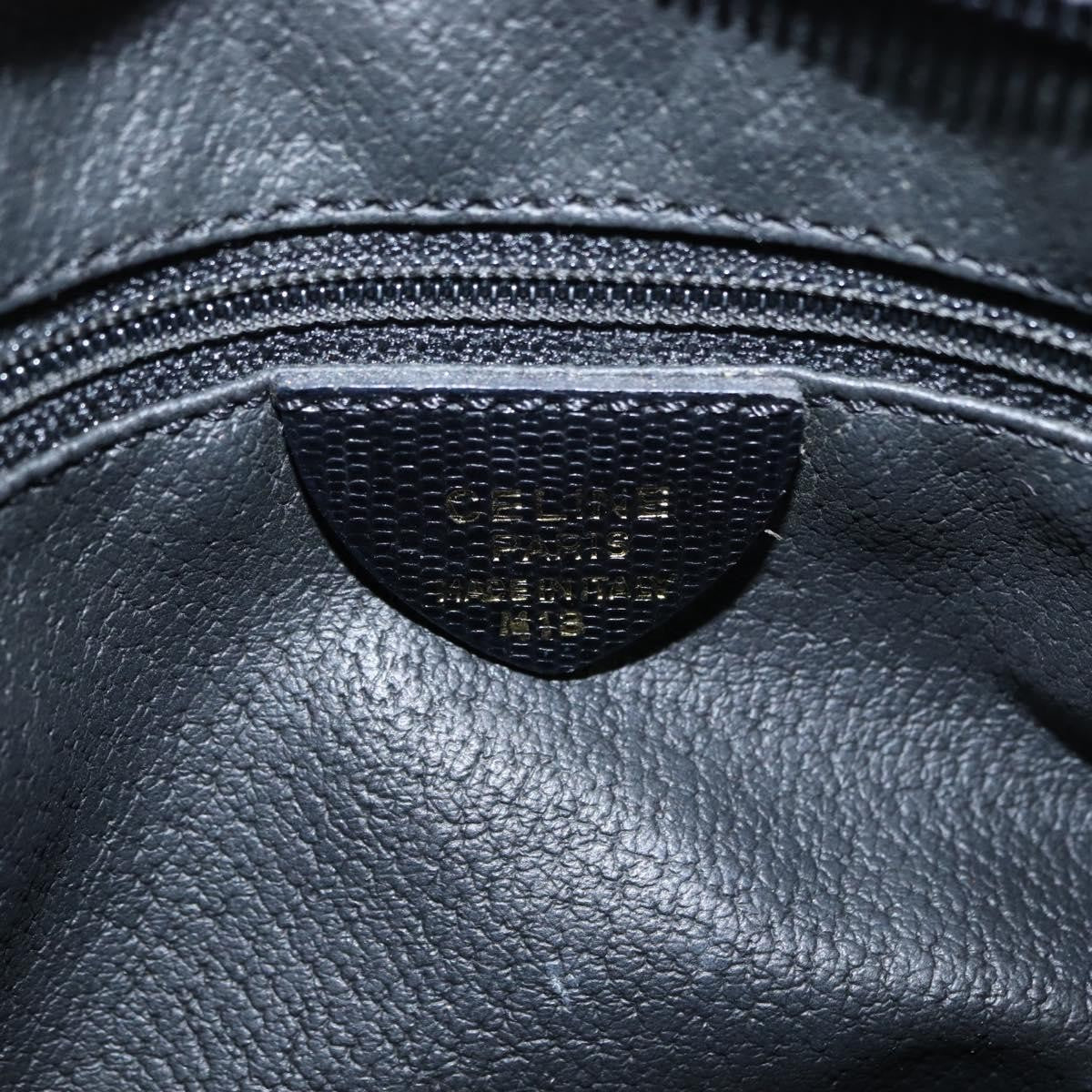 Celine Vintage Circle Logo Leather Black Leather Shoulder Bag Bag (Pre-Owned)