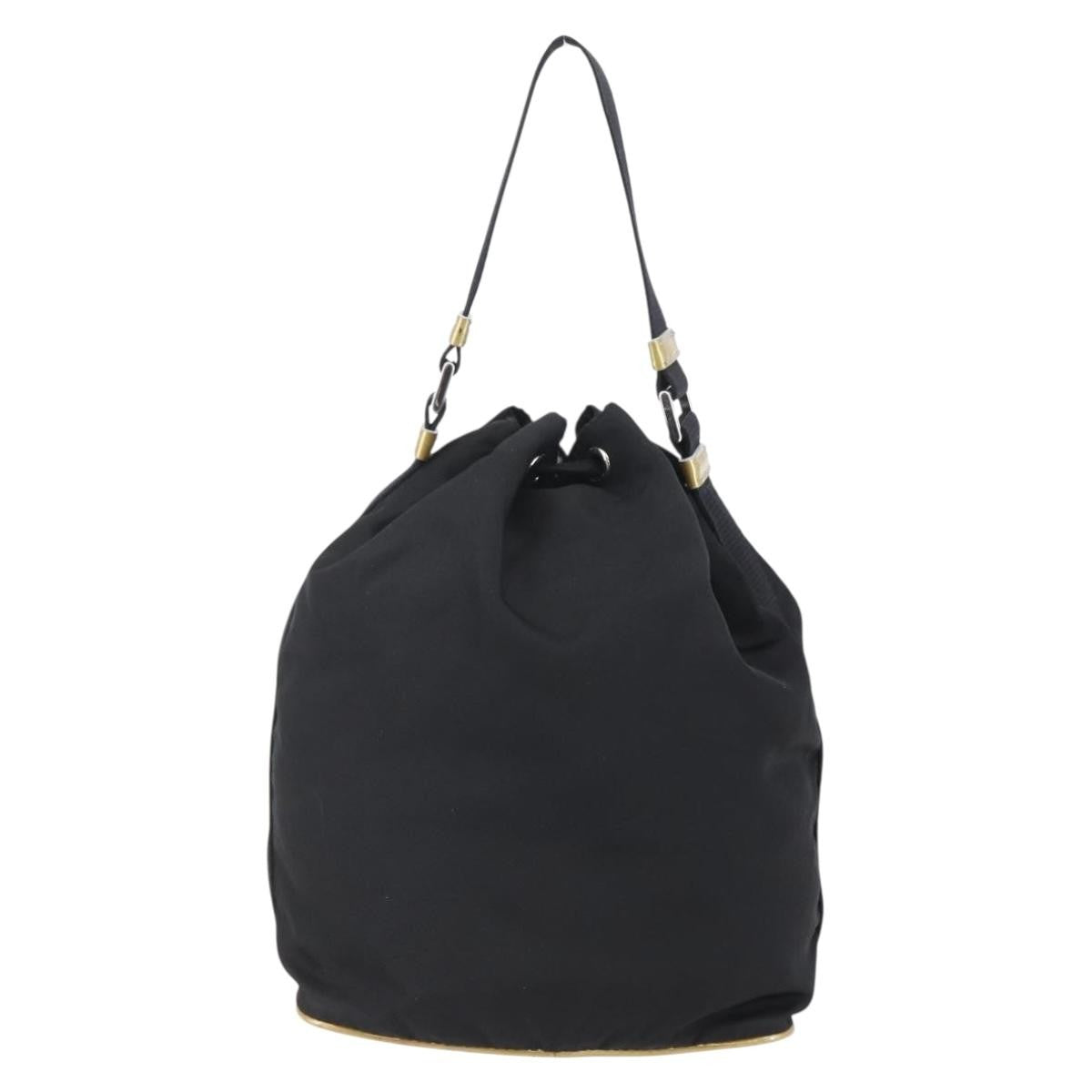 Prada Duet Drawstring Bucket Tessuto Black Nylon Bag (Pre-Owned)