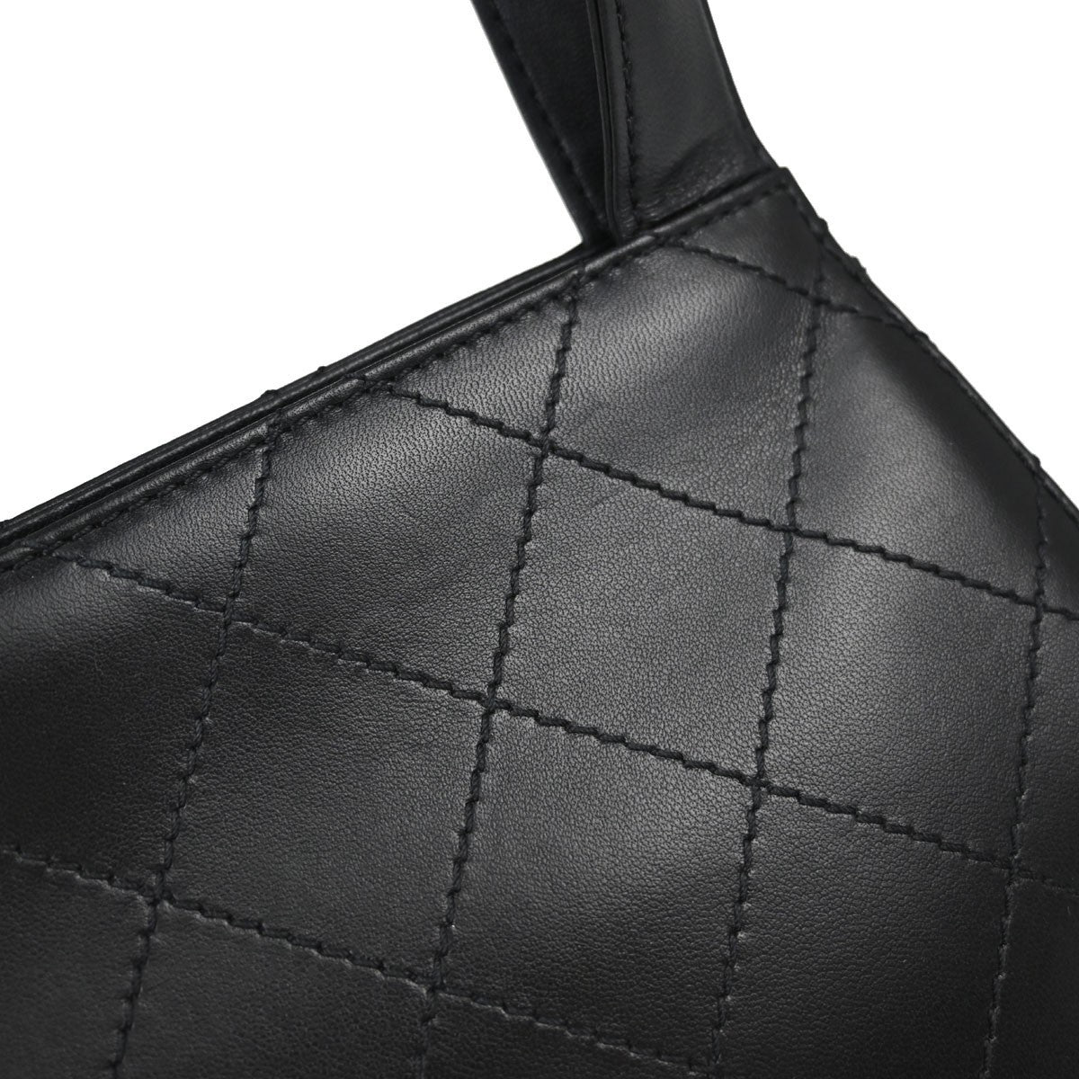 Chanel Vintage Stich Leather Black Leather Shoulder Bag Bag (Pre-Owned)