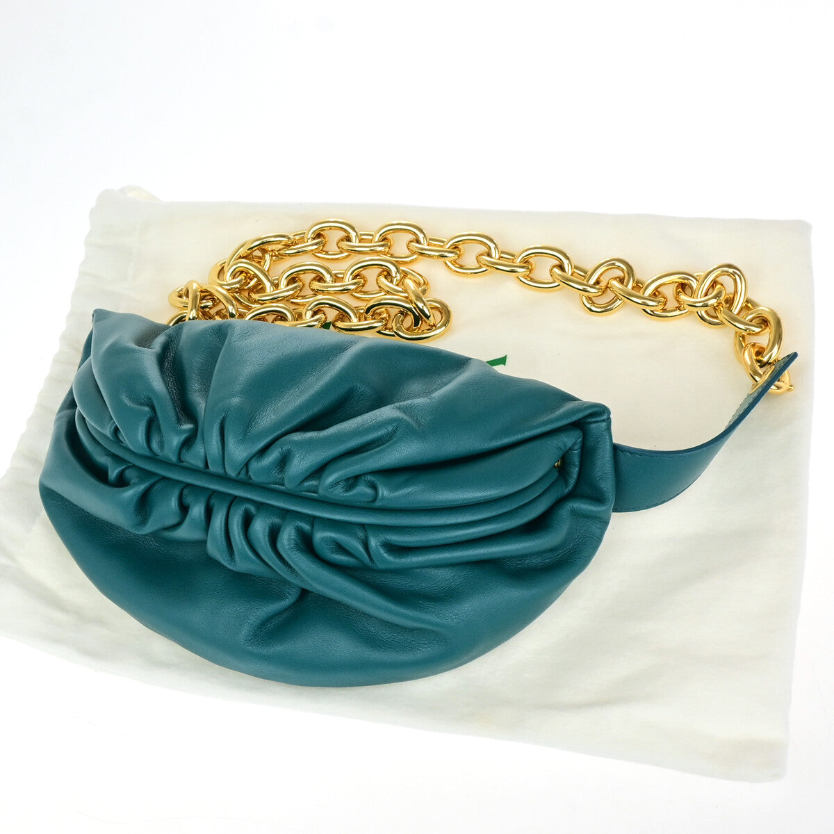 Bottega Veneta The Chain Leather Green Leather Bag (Pre-Owned)