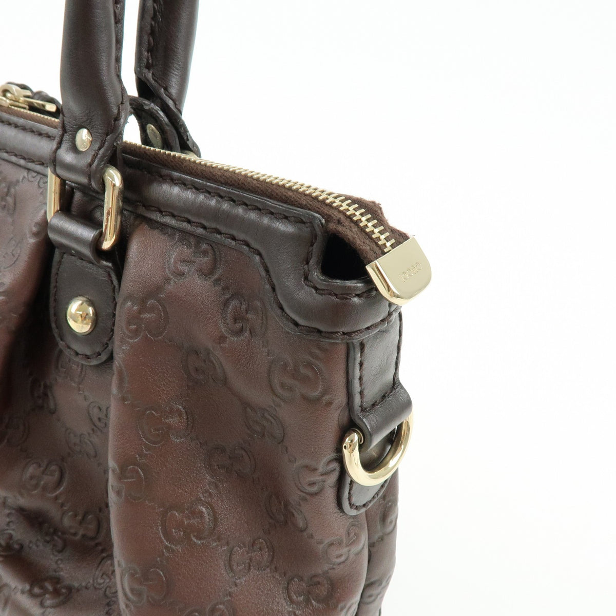 Gucci Sukey Top Handle Satchel Guccissima Leather Brown Leather Handbag (Pre-Owned)