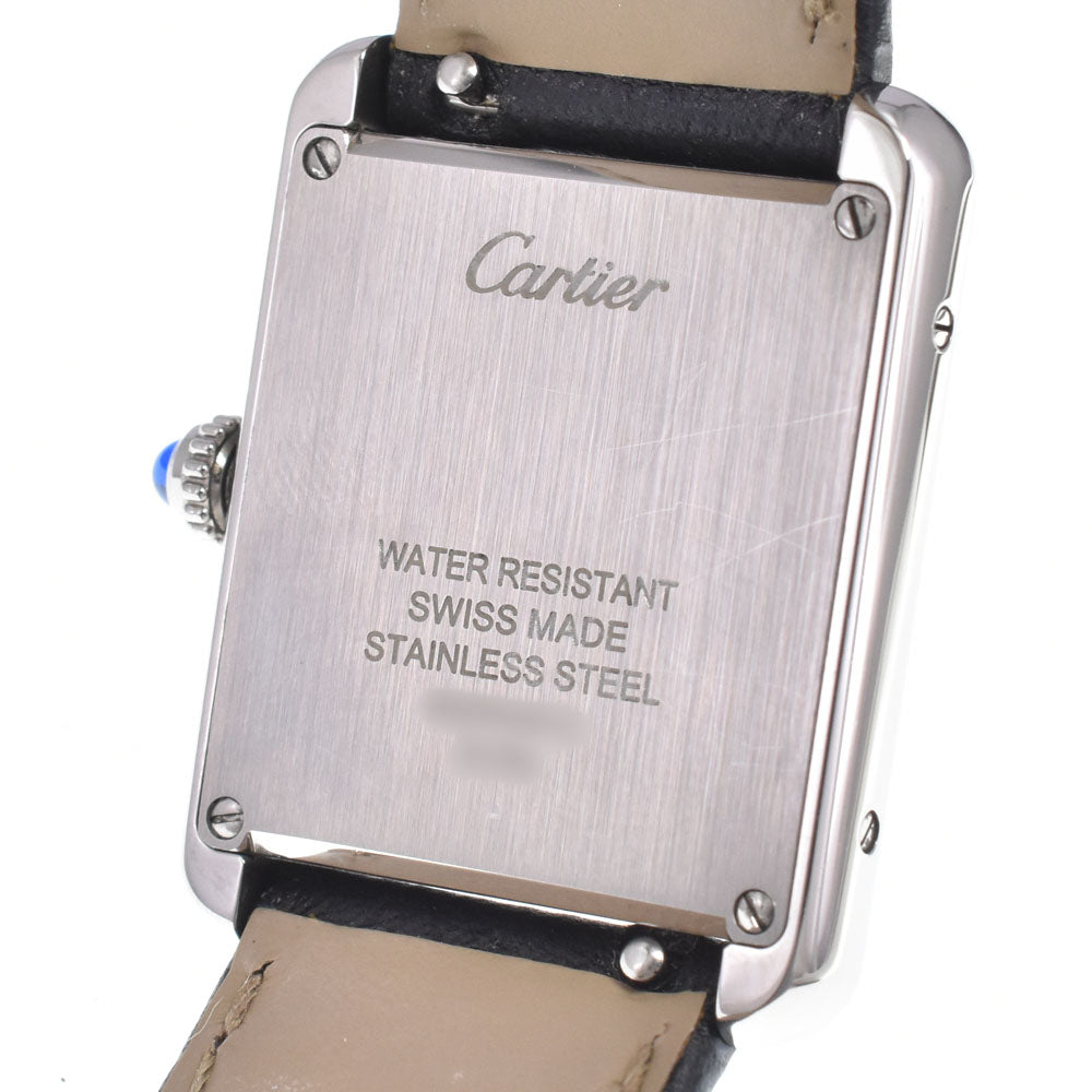 Cartier Must De Cartier Tank Quartz Stainless Steel And Leather Watch (Pre-Owned)