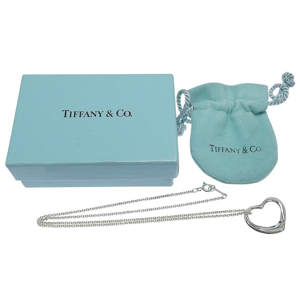Tiffany & Co. Elsa Peretti Open Heart Pendant Sterling Silver Silver Silver Necklace Jewelry (Pre-Owned)
