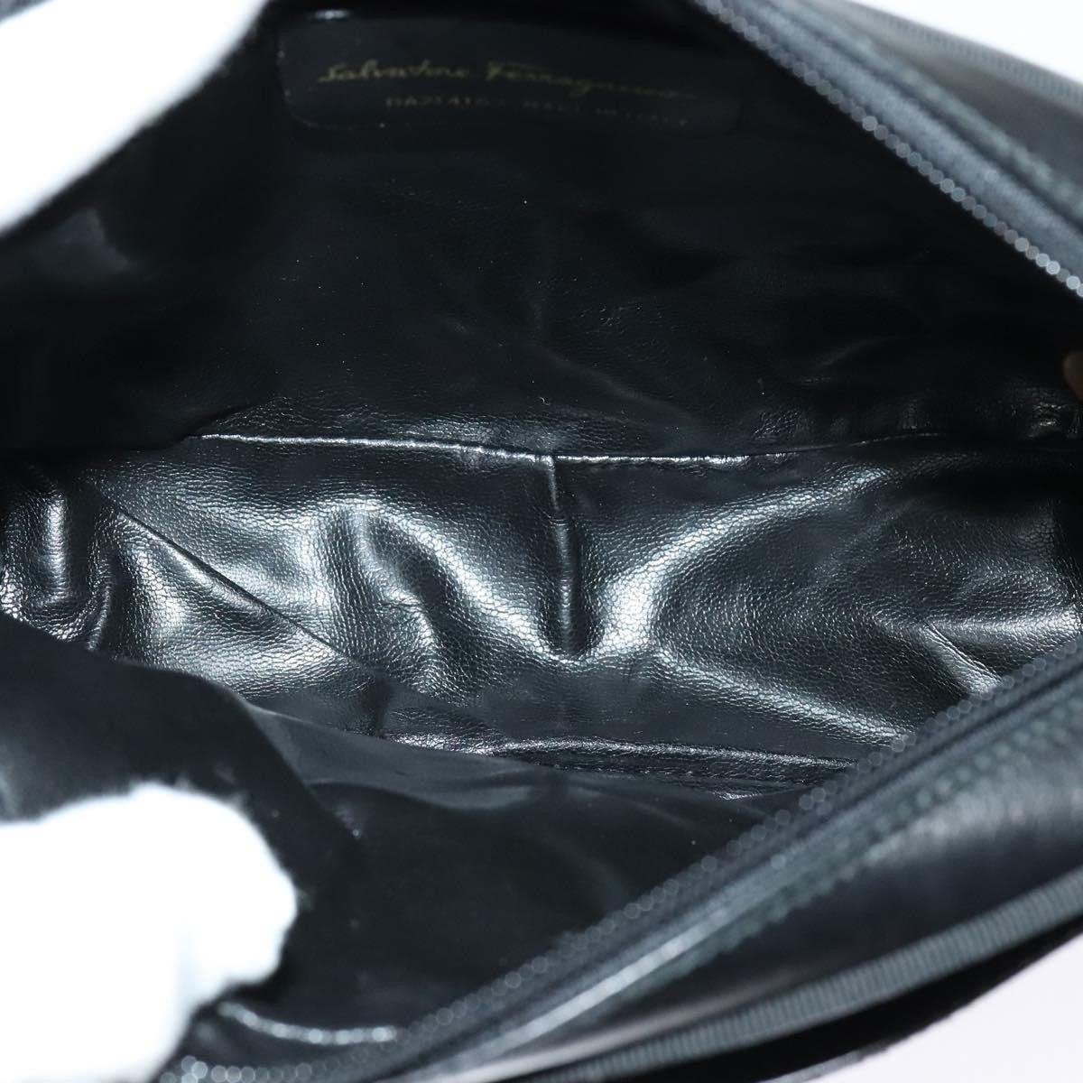Salvatore Ferragamo Vara Bow Camera Leather Black Leather Shoulder Bag Bag (Pre-Owned)