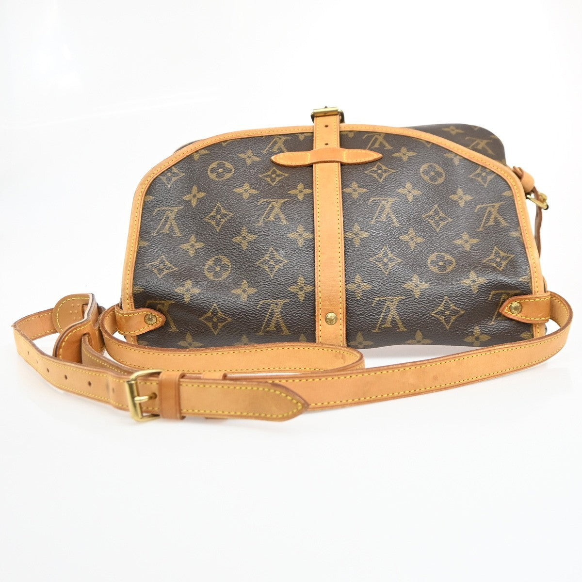 Louis Vuitton Saumur Monogram Canvas Brown Canvas Shoulder Bag Bag (Pre-Owned)