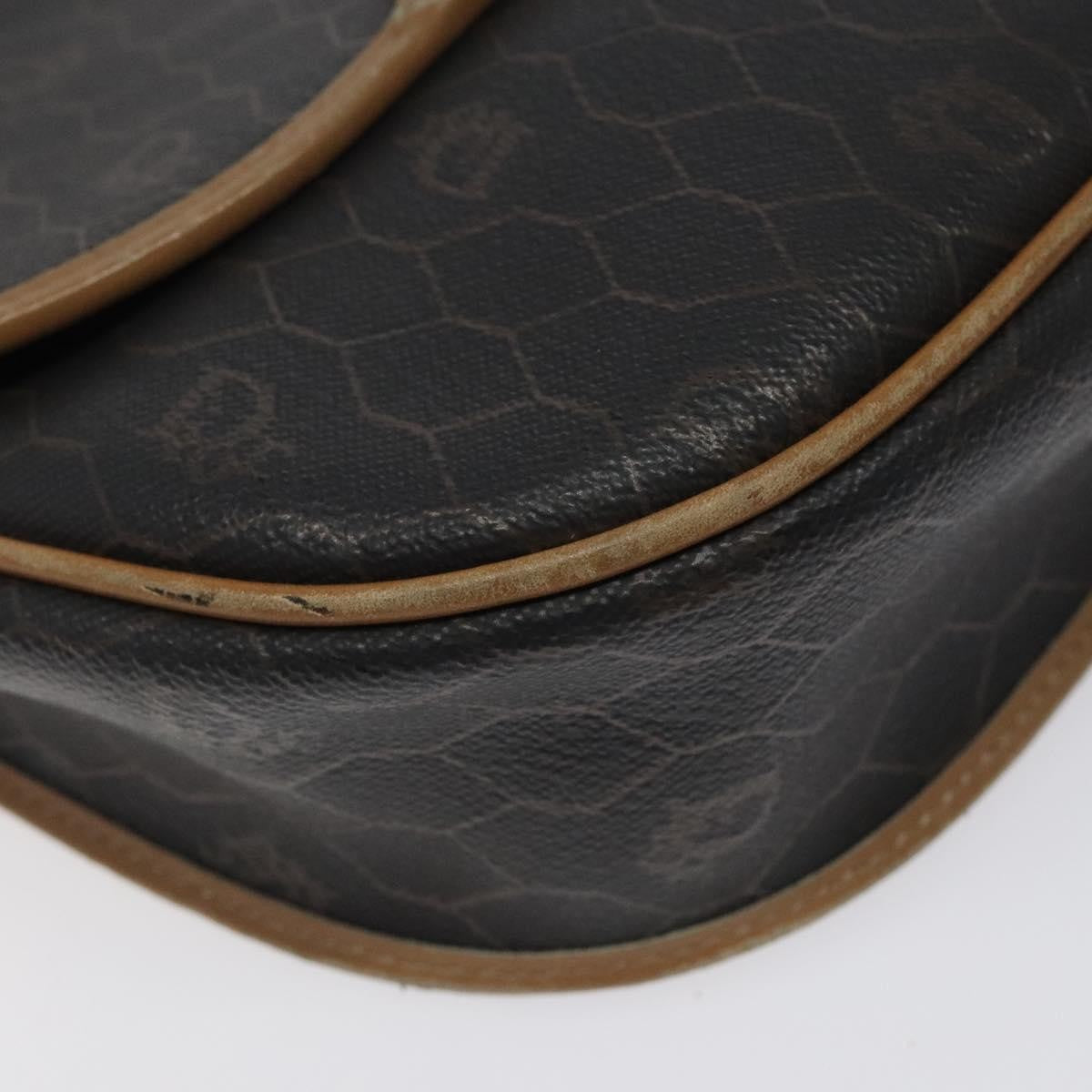 Christian Dior Vintage Honeycomb Flap Coated Canvas Black Canvas Shoulder Bag Bag (Pre-Owned)