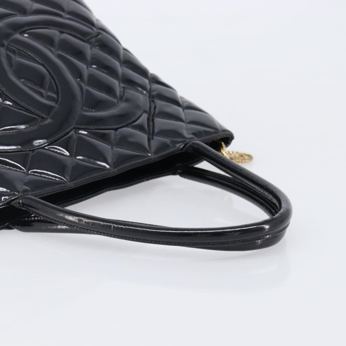 Chanel Medallion Quilted Patent Black Patent_Leather Tote Bag Bag (Pre-Owned)