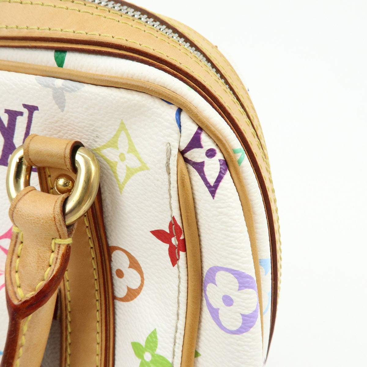 Louis Vuitton Priscilla Monogram Multicolor White Canvas Handbag (Pre-Owned)