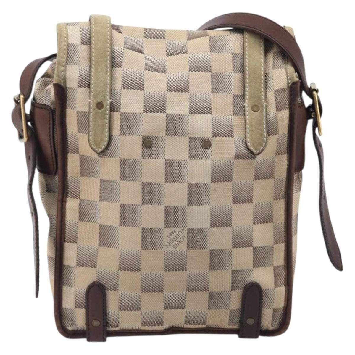 Louis Vuitton Trotteur Damier Lune White Canvas Handbag (Pre-Owned)