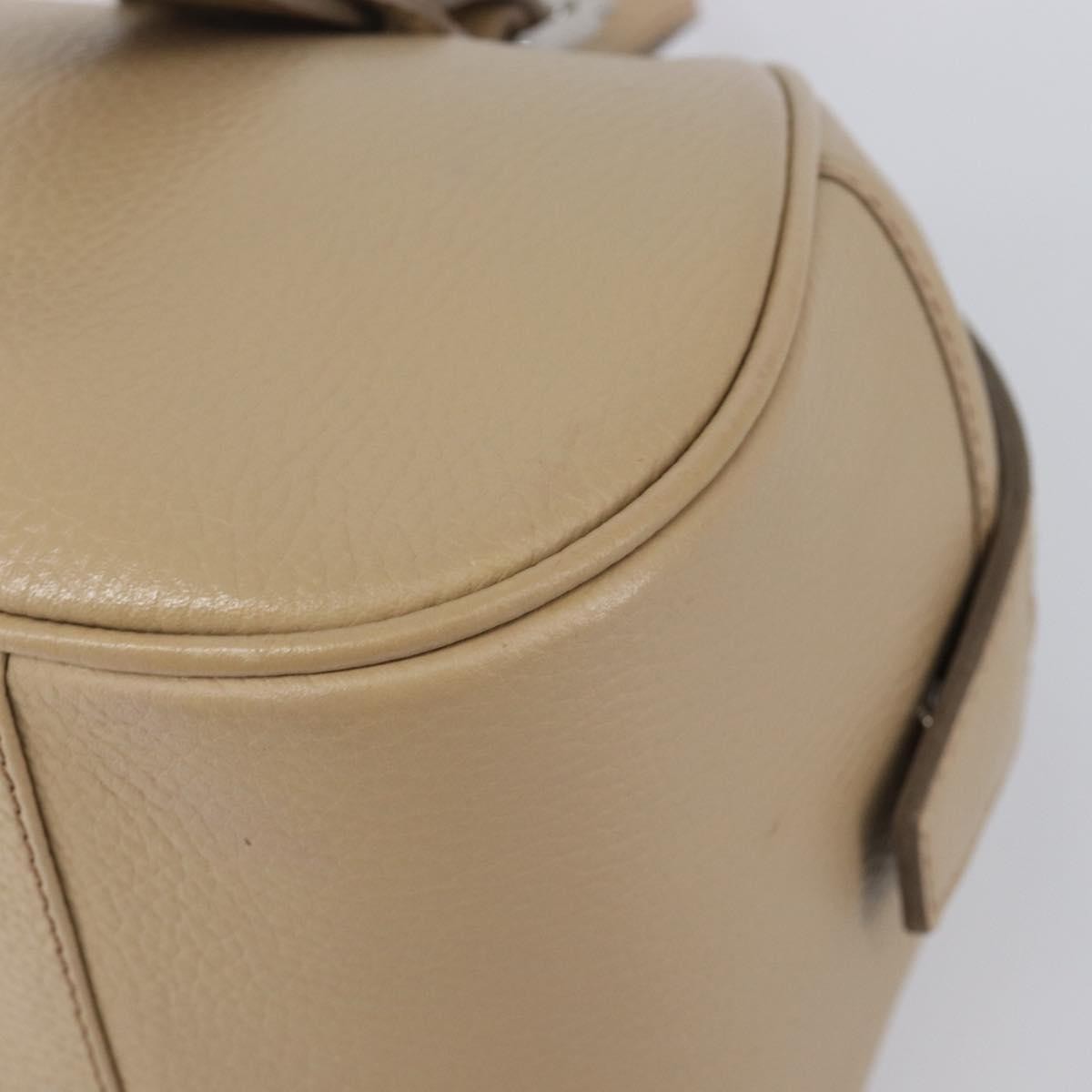 Burberry Belted Boston Leather Beige Leather Handbag (Pre-Owned)