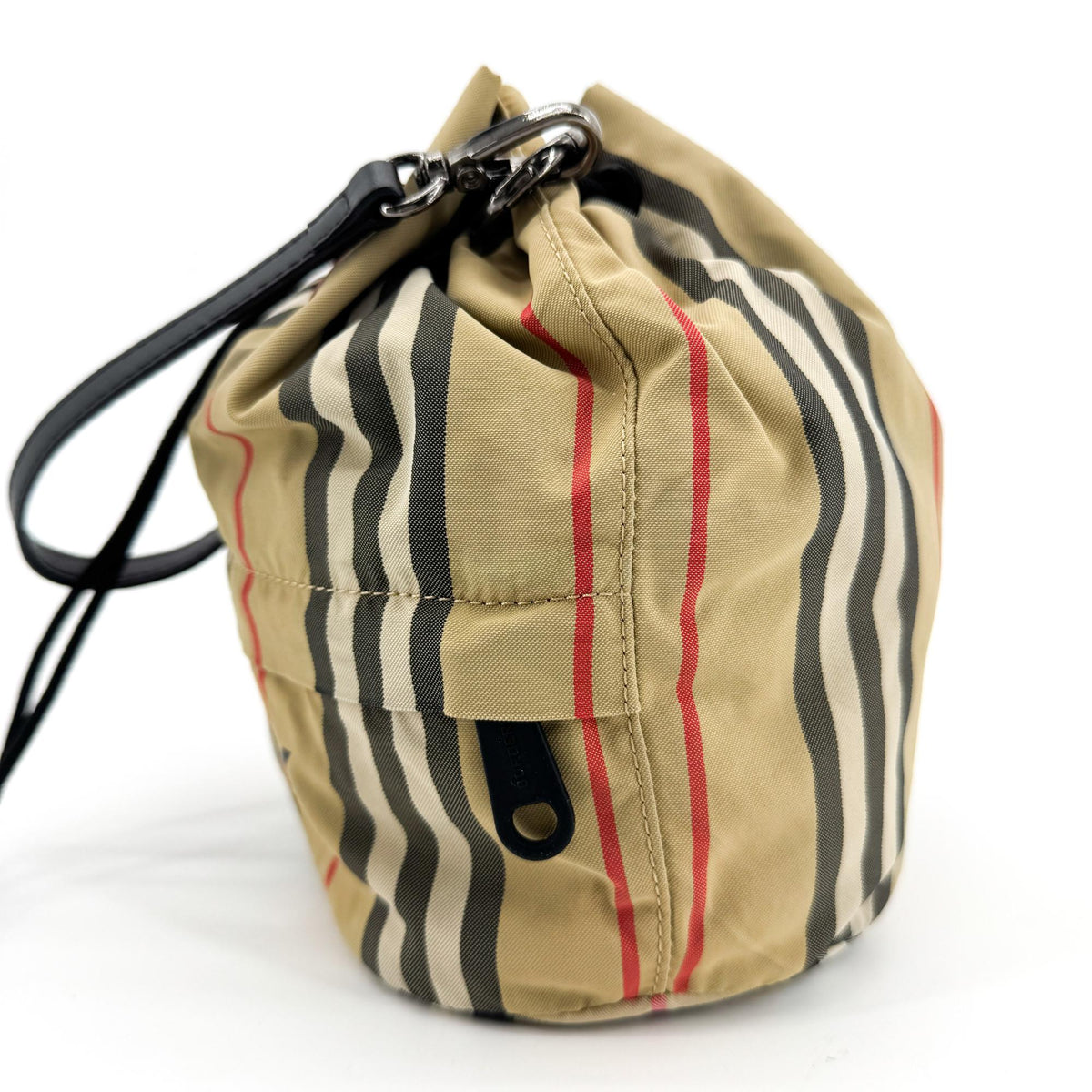 Burberry Phoebe Drawstring Camo Canvas Beige Nylon Clutche & Pouche Bag (Pre-Owned)