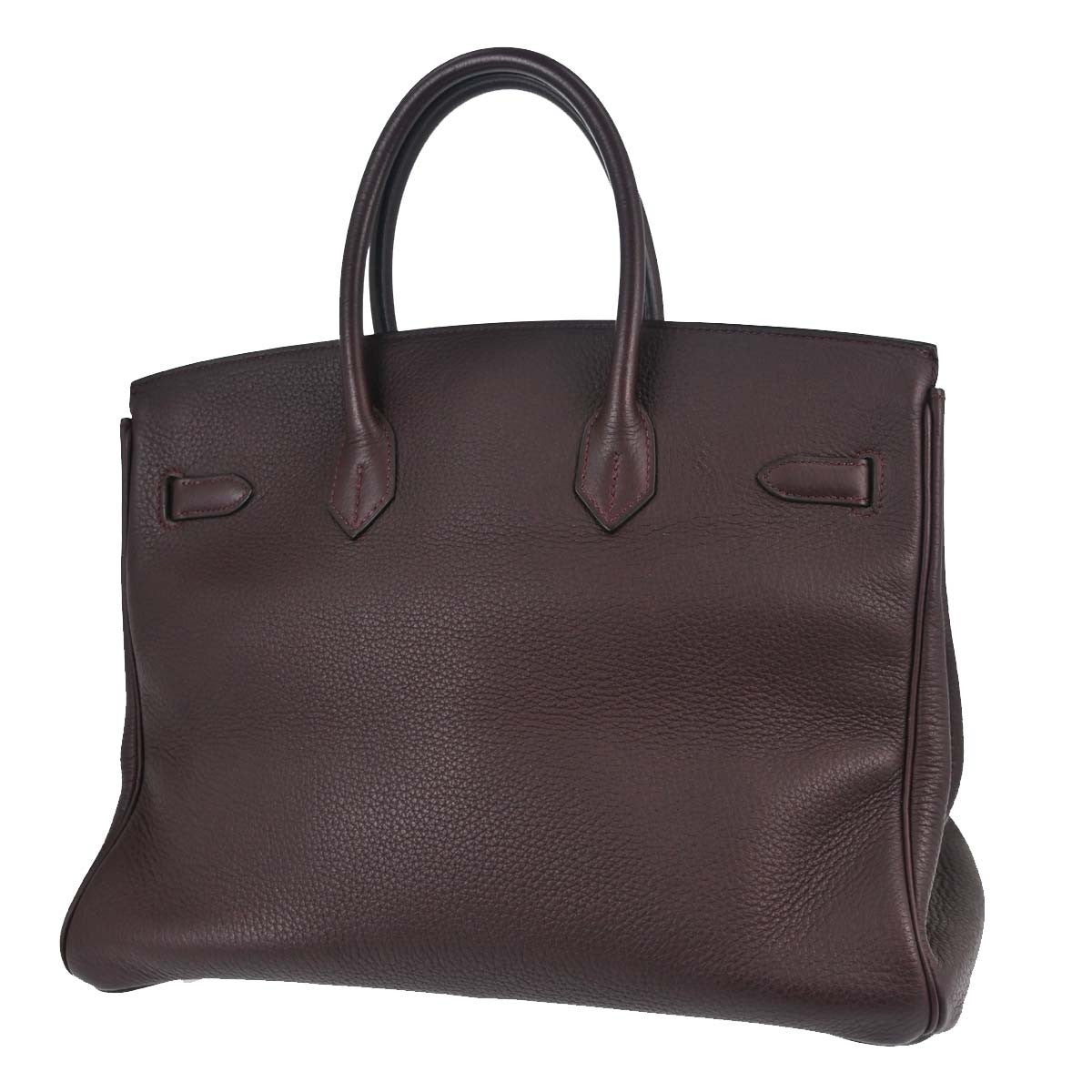 Hermes Birkin Purple Togo With Palladium Hardware Burgundy Leather Handbag (Pre-Owned)