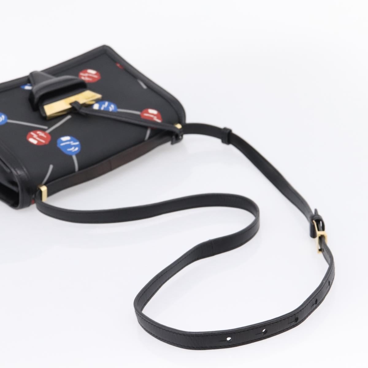 Loewe Barcelona Printed Leather Black Leather Shoulder Bag Bag (Pre-Owned)