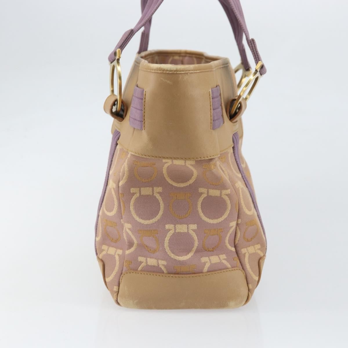 Salvatore Ferragamo Gancini Tote Canvas Purple Canvas Tote Bag Bag (Pre-Owned)