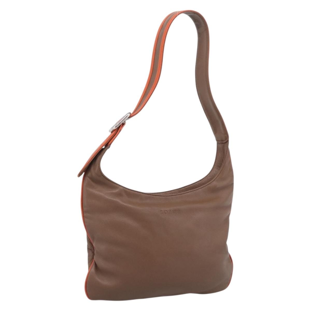 Loewe Shoulder Bag Leather Brown Leather Shoulder Bag Bag (Pre-Owned)