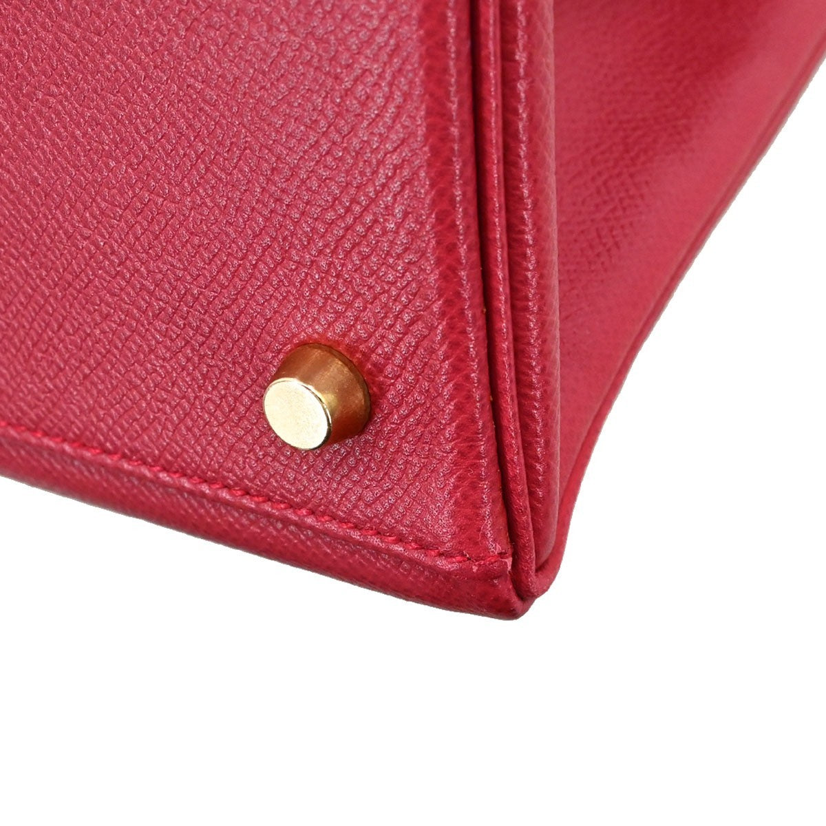 Hermes Kelly Red Courchevel With Gold Hardware Red Calfskin Handbag (Pre-Owned)