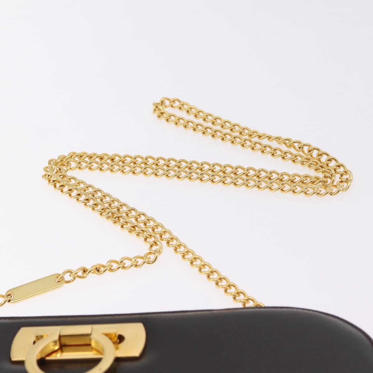 Salvatore Ferragamo Vintage Gancini Chain Leather Brown Leather Shoulder Bag Bag (Pre-Owned)