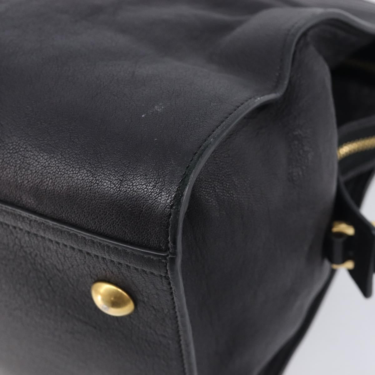 Saint Laurent Classic Y Cabas Leather Black Leather Tote Bag Bag (Pre-Owned)