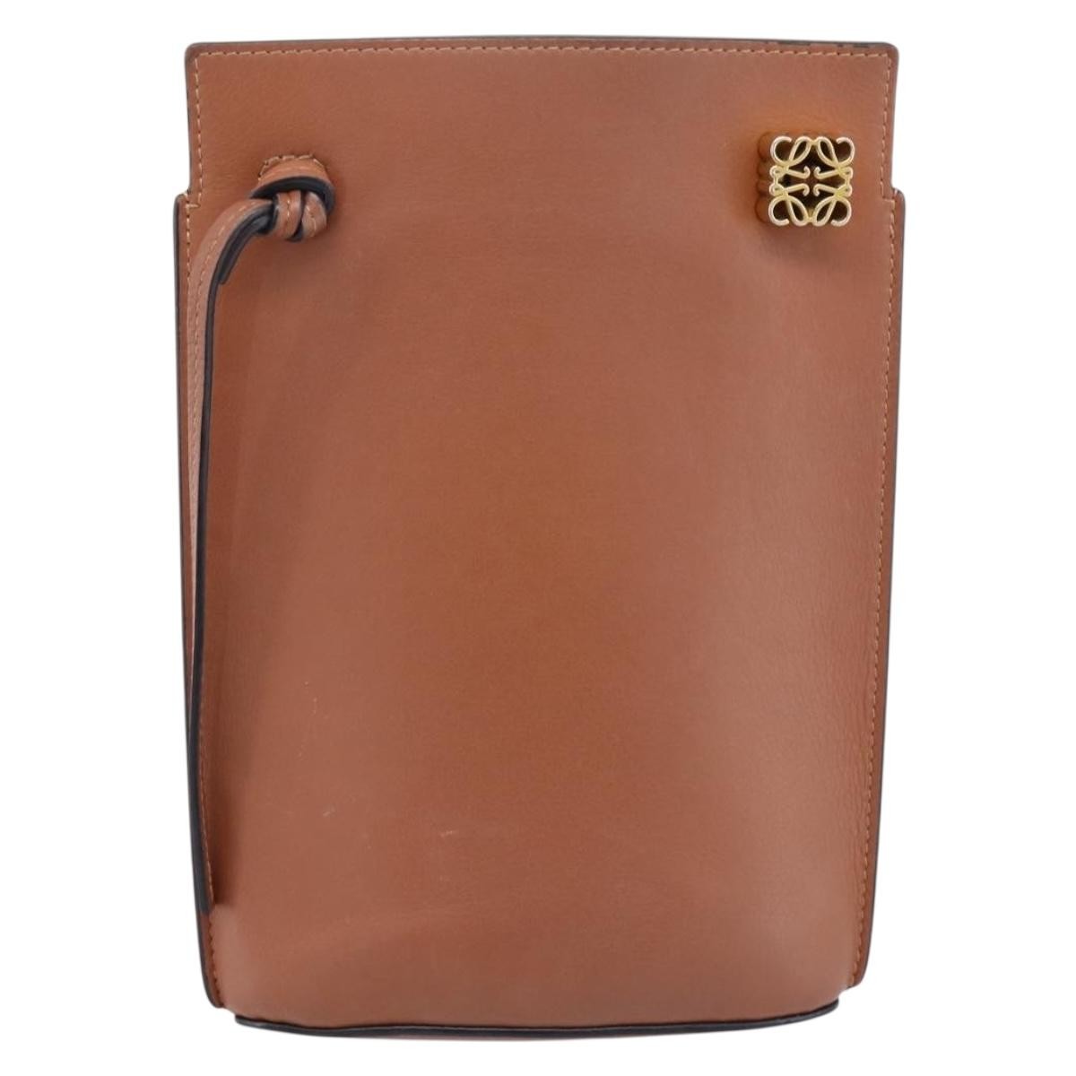 Loewe Dice Pocket Leather Brown Leather Crossbody Bag Bag (Pre-Owned)