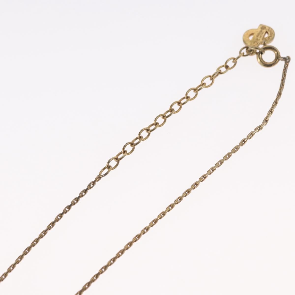 Christian Dior Cd Pendant Metal And Crystals Gold Metal Necklace Jewelry (Pre-Owned)