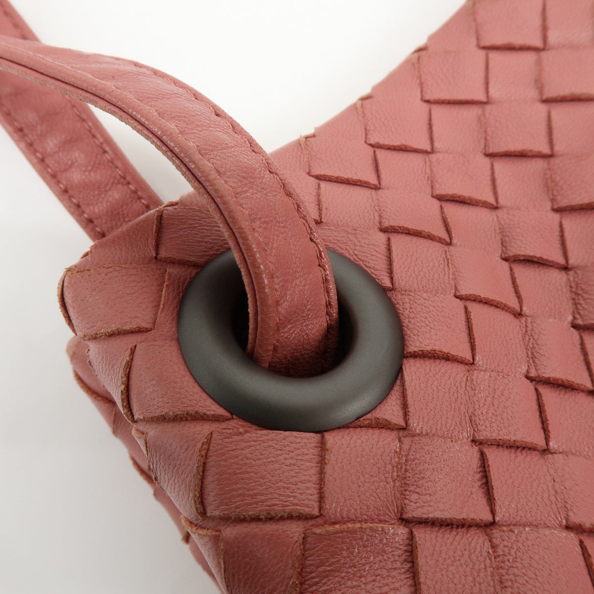 Bottega Veneta Bella Intrecciato Nappa Pink Leather Tote Bag Bag (Pre-Owned)
