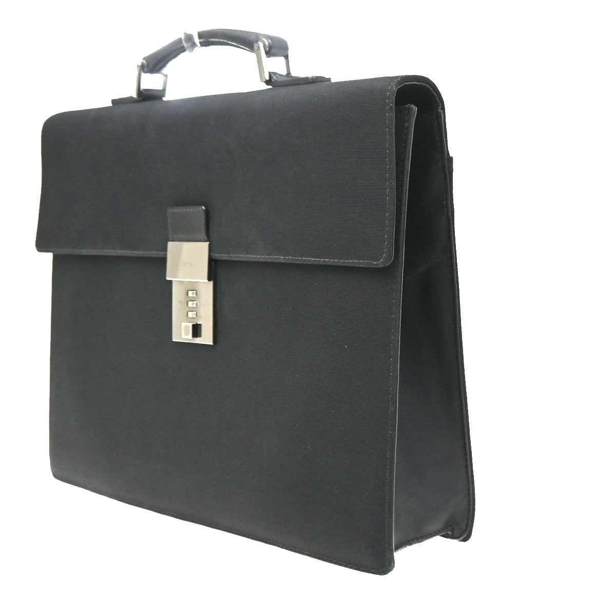Gucci Briefcase Canvas Black Canvas Briefcase Bag (Pre-Owned)