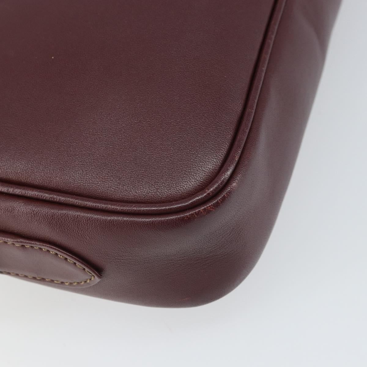 Cartier Must De Cartier Leather Burgundy Leather Shoulder Bag Bag (Pre-Owned)